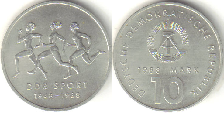 1988 East Germany 10 Mark (Sport) A001773